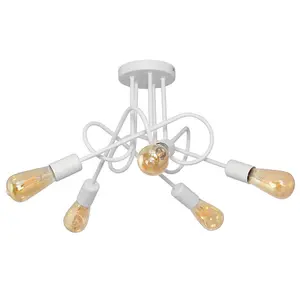 Luminosa Oxford Multi Arm Semi Flush Ceiling Light White 50cm