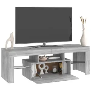 vidaXL TV Cabinet with LED Lights Grey Sonoma 120x35x40 cm