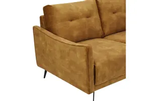 Kensington 3 Seater Velvet Sofa, Gold Velvet