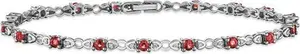 Ruby And Lab Diamond Tennis Bracelet Claw Set In 925 Silver