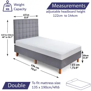 Divan Bed With Headboard & Mattress Double Divan Base Bed - Hybrid Mattress