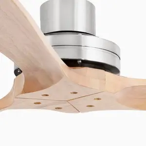 Luminosa Lantau Extra Large Matt Nickel, Pine Ceiling Fan DC Smart, 6 Speed