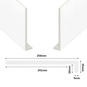 Window Sill Cover Board Plastic uPVC Window Cill Capping (L)1.25m (W)250mm (T)9mm