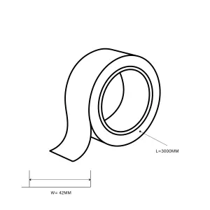 GoodHome Berberis White satin Worktop edging tape, (L)3m (W)42mm