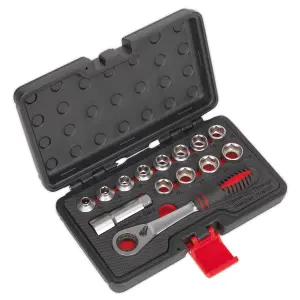 Sealey Socket Set 14 Pieces Go-Through Low Profile WallDrive Metric AK6926