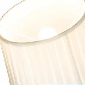 Traditional Classic Faux Silk Pleated Inner Lined Lamp Shade Cream / 20 x 30cm