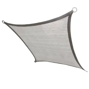 SunDaze 3x3m Sun Shade Sail Square HDPE Breathable UV Block Sunscreen Grey with Free Rope