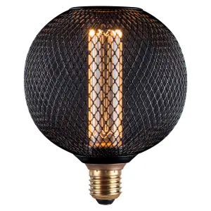 Metal Cage LED E27 Bulb, Globe Shape, Dimmable