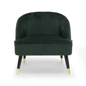 Velvet Bottle Green Kensington Slipper Bedroom Accent Chair