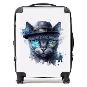 Russian Blue Cat Splashart Suitcase - Large