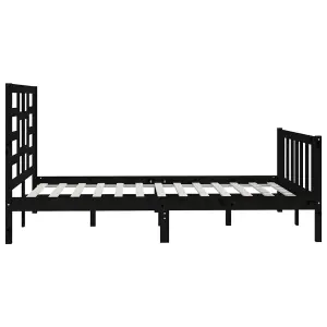 Berkfield Bed Frame Black Solid Wood Pine 120x200 cm