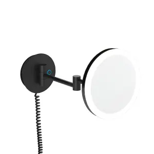 Cosmic Wall Magnifying Mirror With Adjustable Led Light Matte Black Essentials (LED)(X5)(4.5W 100-240V)