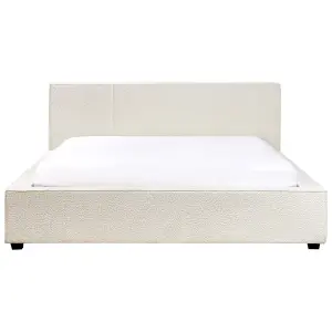 Boucle EU King Size Bed Off-White MIRANDE