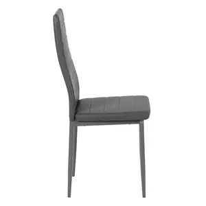 Aleanah Upholstered Metal Upholstered Back Side Chair (Set of 4) Grey