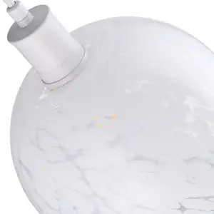 Contemporary Designer Opal White Snowflake Glass Pendant Ceiling Lighting Shade