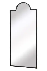 MirrorOutlet Fenestra - Black Contemporary Wall and Leaner Mirror 67" X 29" (170 x 75CM)