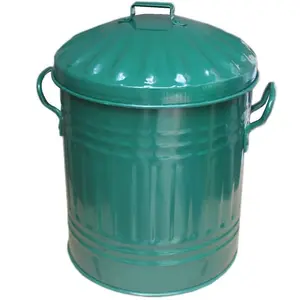 Steel Manual Lift Rubbish Bin - 13L Green