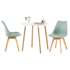 Nero Upholstered Dining Chair (Set of 2) Mint Green / Beech