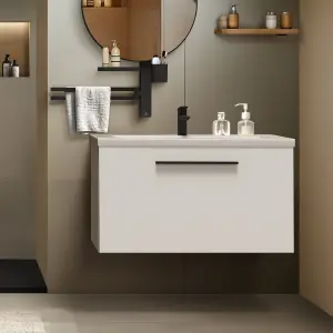 Ideal Standard i.life S Compact Matt White Wall-mounted Bathroom Vanity unit (H) 440mm (W) 800mm