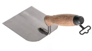 Toolty Margin Plastering Trowel with Wooden Handle 120mm Grinded Carbon Steel for Brickwork and Plastering Rendering DIY