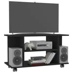 Berkfield TV Cabinet with Castors Black 80x40x40 cm Engineered Wood