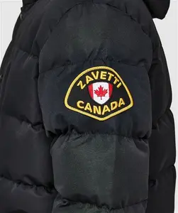 Zavetti Canada Junior Oshawa 3.0 Puffer Parka Jacket Jet Black - Size L/B