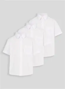 White School Short Sleeve Shirts 3 Pack (4 Years) - Tu Clothing By Sainsburys