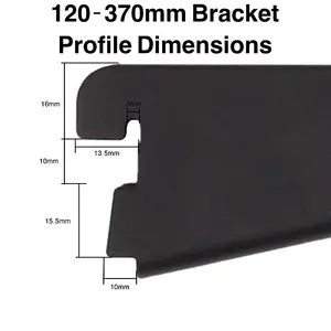 EAI Twin Slot Brackets 170mm Black Pack of 2 - Genuine 32mm Twin Slot Ajustable Wall Shelving