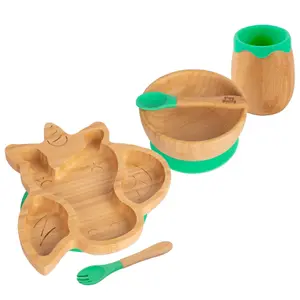 5pc Bamboo Unicorn Baby Weaning Set - Green