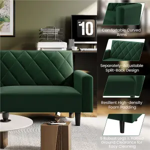 Yaheetech 2 Seater Convertible Sofa Bed - Green