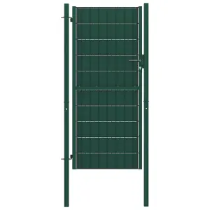 Berkfield Fence Gate PVC and Steel 164x100 cm Green