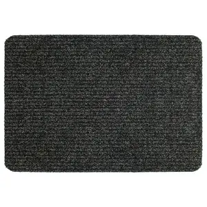 Groundsman Basic Ribbed Door Mat Anthracite (50cm x 80cm)