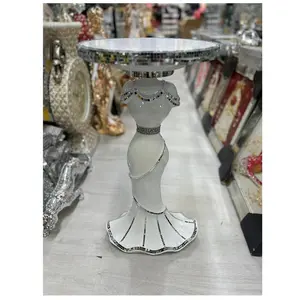 Italian End Table Mirrored Crystal Side Table Sparkly White F037