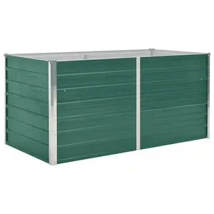 Berkfield Raised Garden Bed 160x80x77 cm Galvanised Steel Green