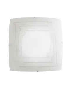 Luminosa CONCEPT 2 Light Patterned Glass Flush Ceiling Light White 30x30cm