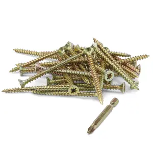 SEQUAL Hyper Drive Wood Screws, Self Countersinking Head, With Knurled Thread, M4x50mm (Box Of 200)