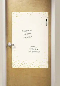 Wallpops Large Self-Adhesive Cream & Gold Spots Dry Erase Message Board