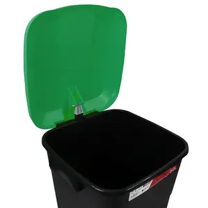 Pedal Operated Litter Bin - 60 Litre - Green Lid