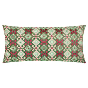 Paoletti Laurel Embroidered Velvet Polyester Filled Cushion