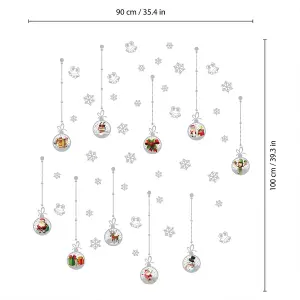 Walplus Matt Silver Christmas Ornaments Window Clings Rooms Décor