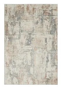 Beige Grey Abstract Luxurious Modern Easy to clean Rug for Dining Room Bed Room and Living Room-239cm (Circle)