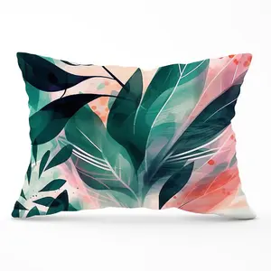 Green Feather leaves Tropical Cushions 33cm x 48cm