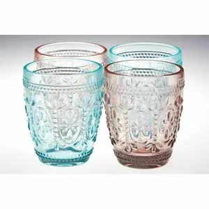 Lim 280ml Drinking Glass Set (Set of 4) Pink / Blue