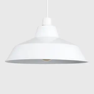 24cm Metal Bowl Pendant Shade White