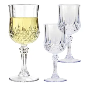 6pcs Crystal Effect Party Glasses - Highball Whiskey Wine Champagne Flute - No More Broken Glasses