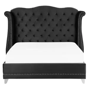 Velvet EU Super King Size Bed Black AYETTE