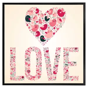 Love hearts (Picutre Frame) / 24x24" / White