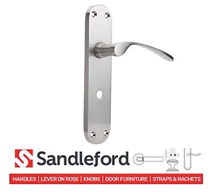 Sandleford Denton Bathroom Door Handle Lever Set - Brushed Nickel