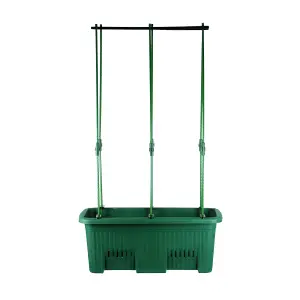 simpa Dark Green Climbing Plants Grow Kit: 70cm Trough Pot & Trellis Stakes