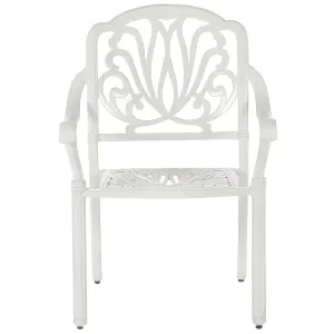 Set of 4 Garden Chairs with Cushions ANCONA Metal White